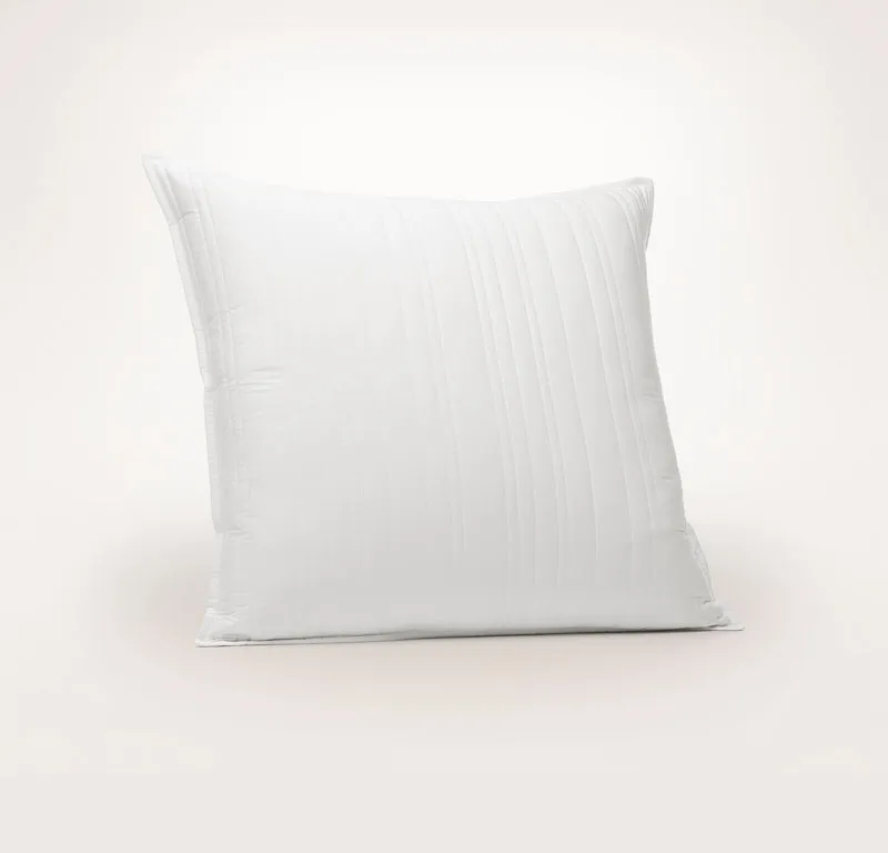 Signature Stripe Quilted Sham - White