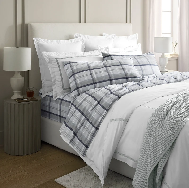 Flannel Sheet Set - Shore Heathered Plaid