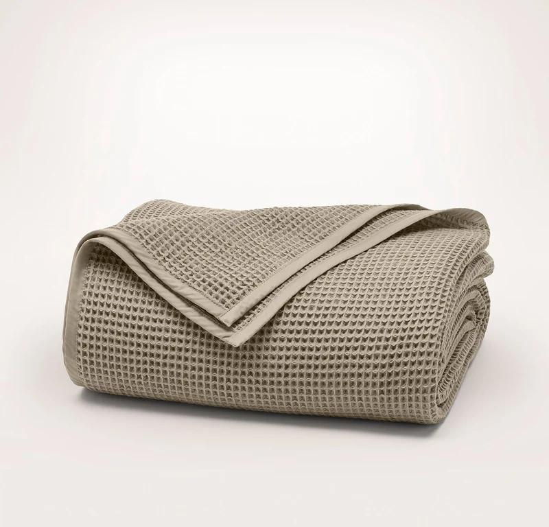 Holiday Waffle Bed Blanket - Oak