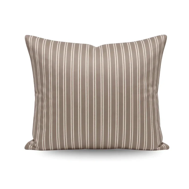 zailistade.comluxe Design Baumwollsatin Kissenbezüge Set von 2 - Taupe Stripes