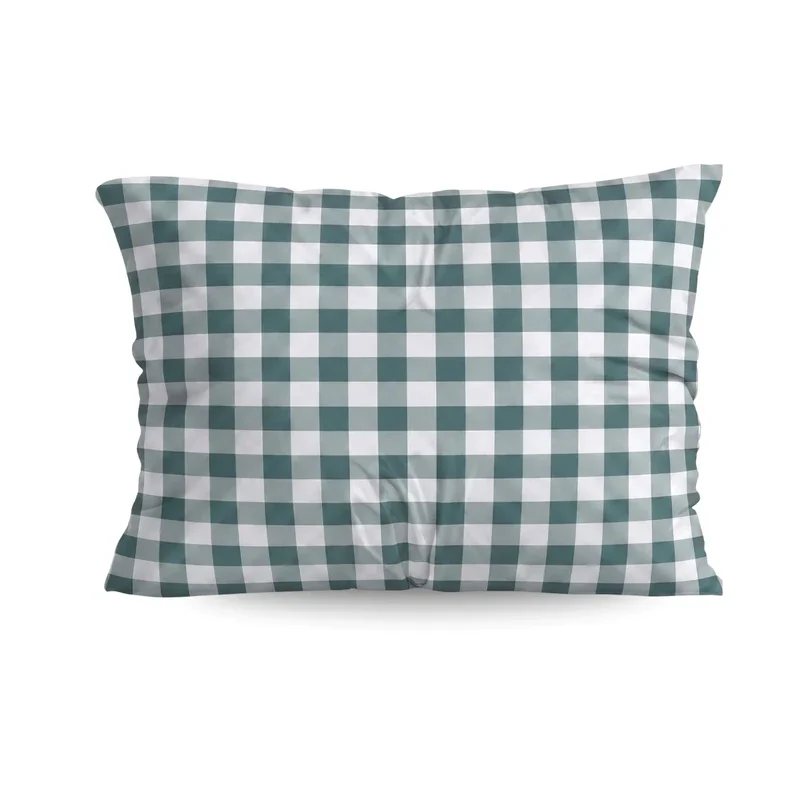 zailistade.comluxe Design Baumwollsatin Kissenbezüge Set von 2 - Green Check