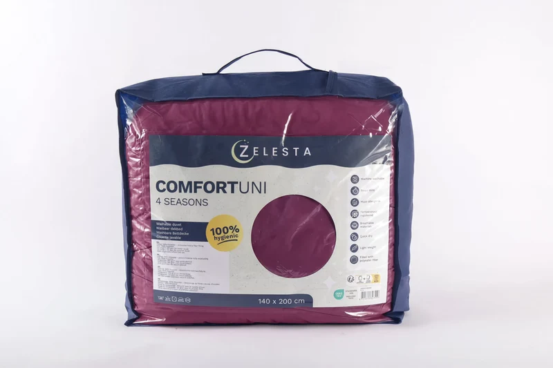 Zelesta Comfort Uni 4-Jahreszeiten Bettdecke - Bordeaux
