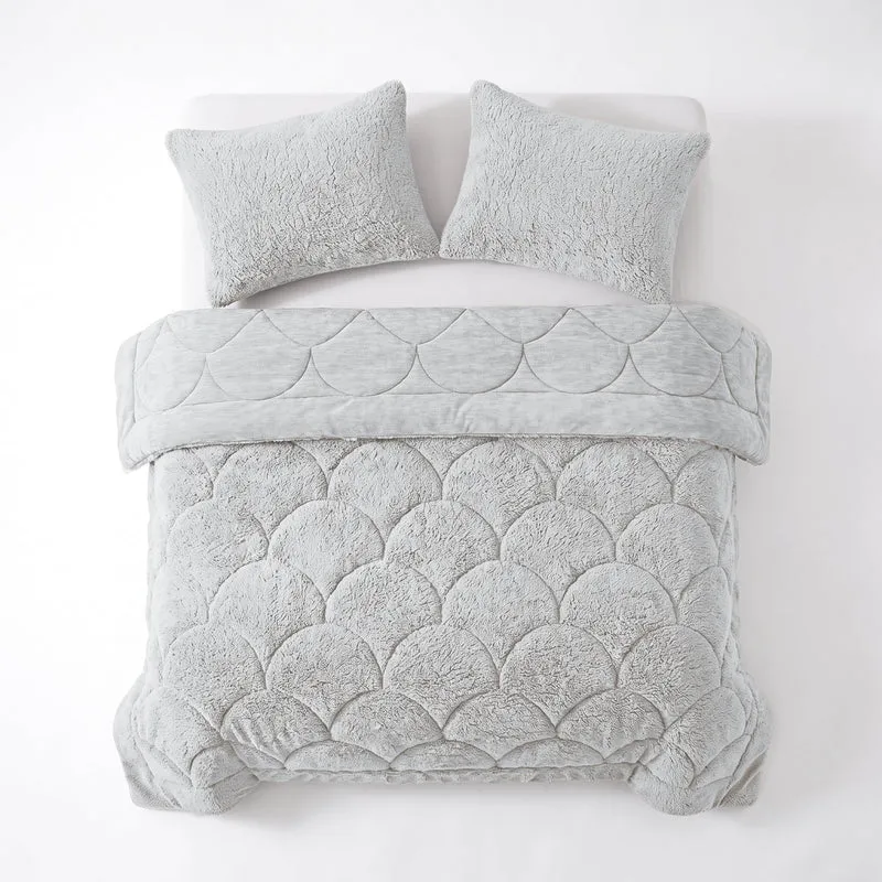 Zelesta Special Teddy Chenille Kissenbezüge Set von 2 - Grau