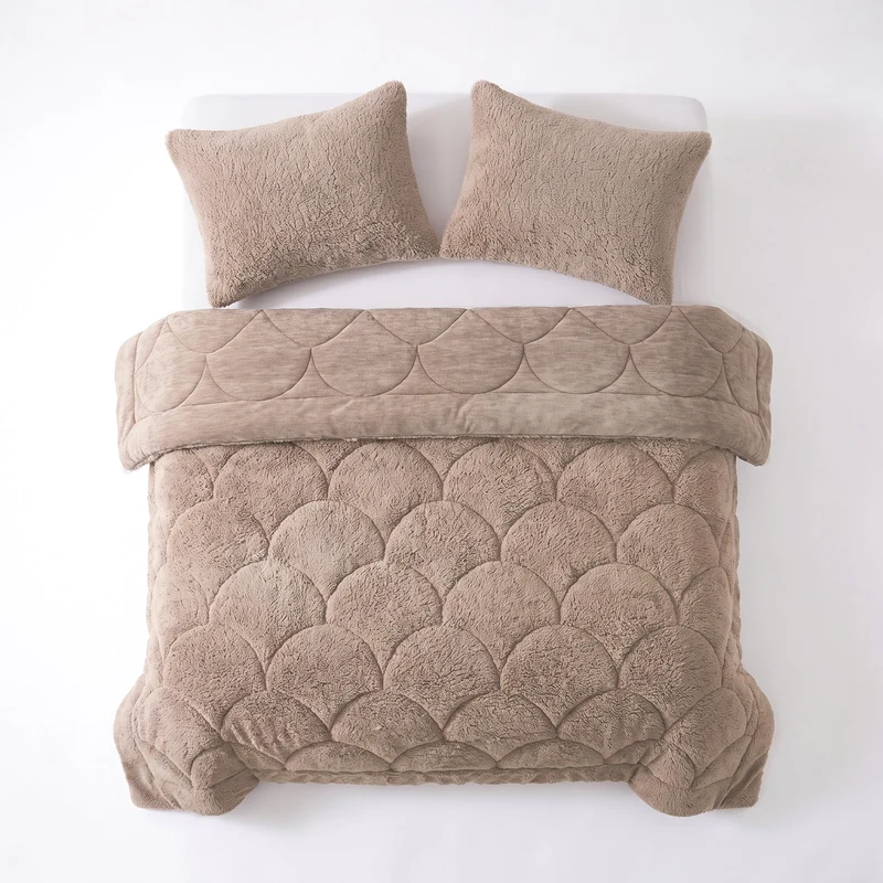 Zelesta Special Teddy Chenille Kissenbezüge Set von 2 - Altrosa