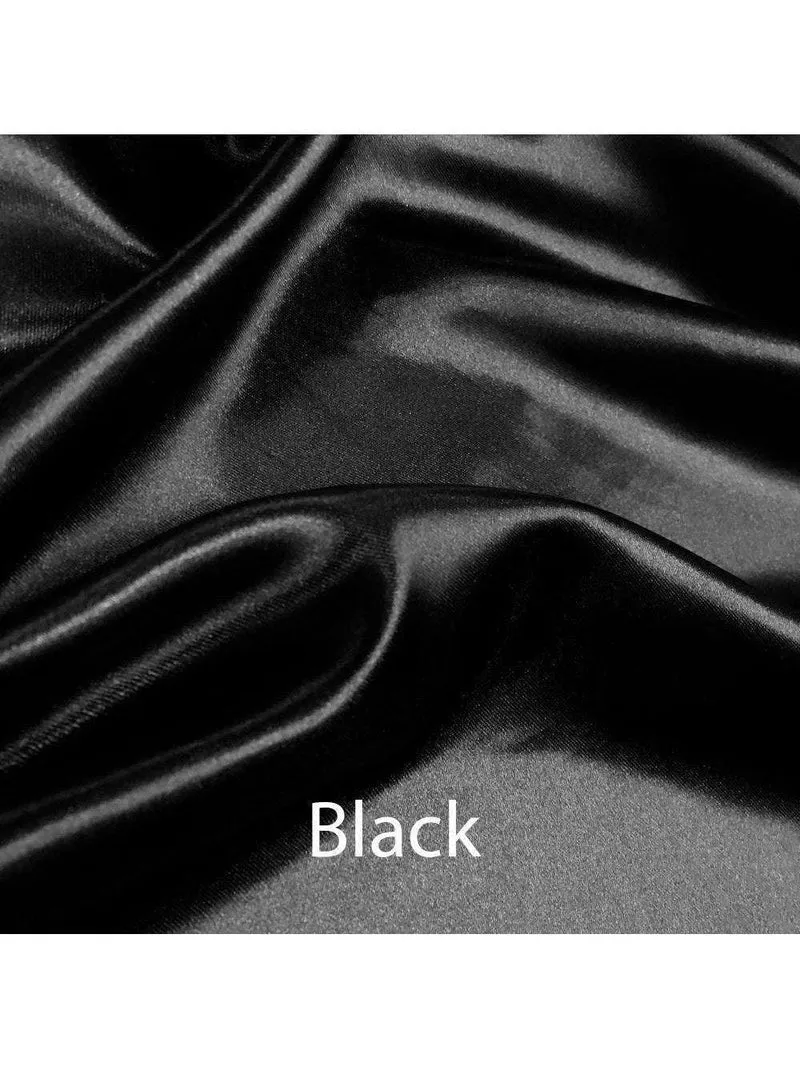 IS-Luxurioius Lingerie Satijnen Lakenset, Waterbed King, Middernachtzwart