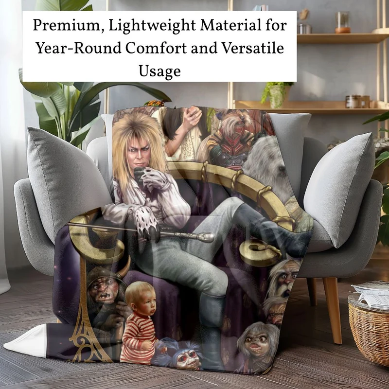 Horror Movie Blanket - Labyrinth Blanket - Luxury Twin / Double Velveteen Fleece Blanket