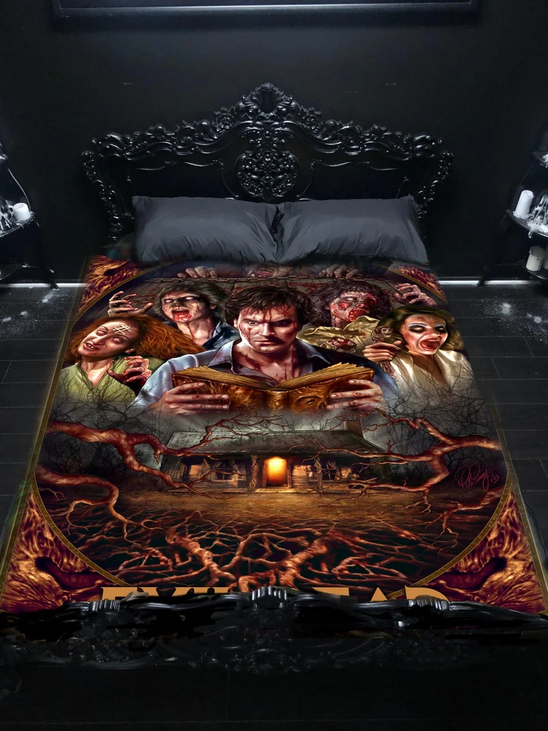Horror Movie Blanket - Evil Dead Blanket - Luxury Twin / Double Velveteen Fleece Blanket