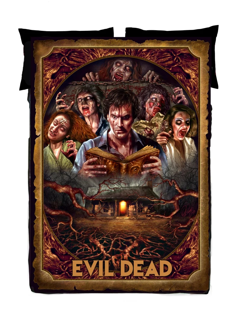 Horror Movie Blanket - Evil Dead Blanket - Luxury Twin / Double Velveteen Fleece Blanket