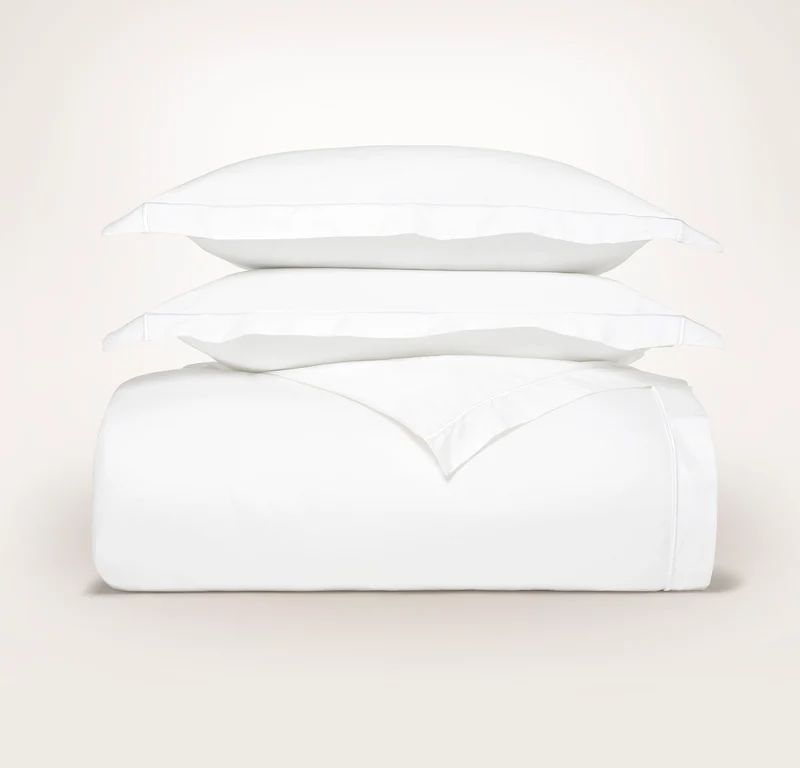 Signature Embellished Duvet Set - White/White Embroidered