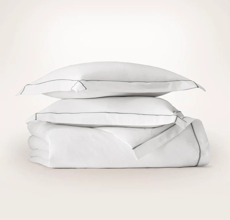 Signature Embellished Duvet Set - White/Shore Embroidered
