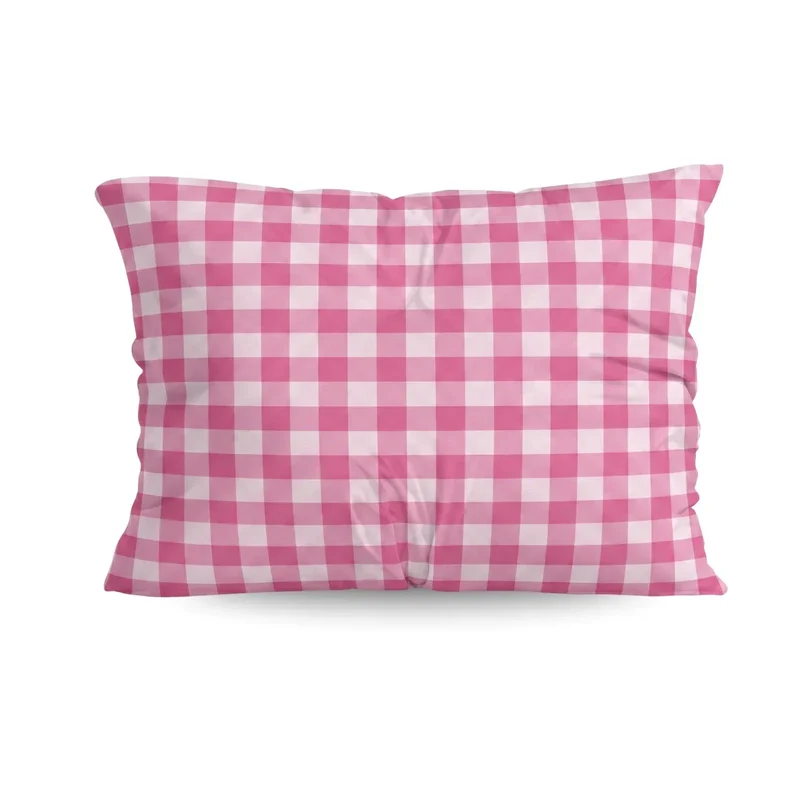 zailistade.comluxe Design Baumwollsatin Kissenbezüge Set von 2 - Pink Check