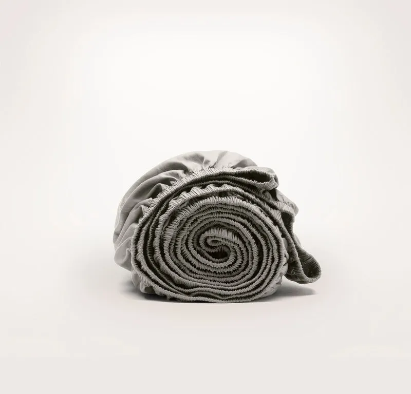 Percale Hemmed Fitted Sheet - Pewter
