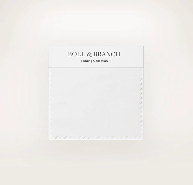Percale Hemmed Fabric Swatch - White