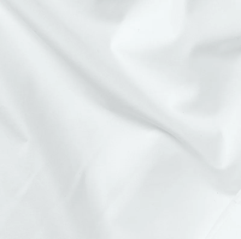 Percale Hemmed Fabric Swatch - White