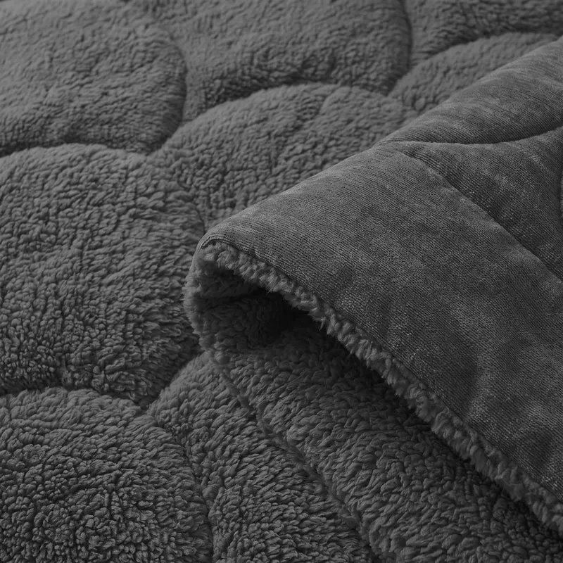 Zelesta Special Teddy Chenille Bettdecke - Anthrazit