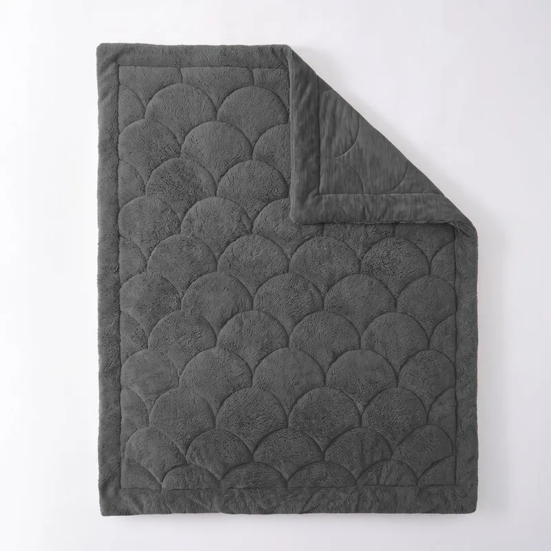 Zelesta Special Teddy Chenille Bettdecke - Anthrazit