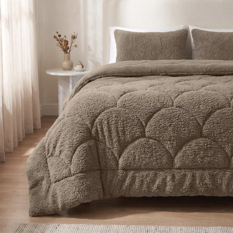 Zelesta Special Teddy Chenille Bettdecke - Dunkeltaupe