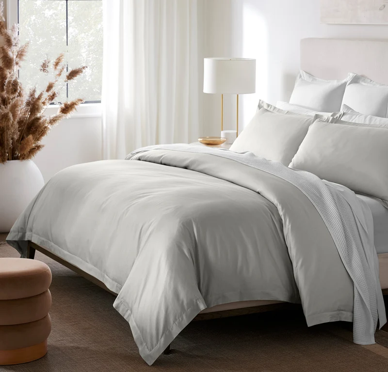 Signature Hemmed Duvet Set - Mist