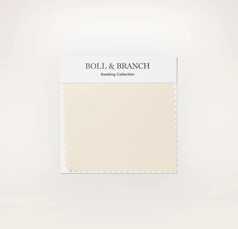 Percale Hemmed Fabric Swatch - Natural