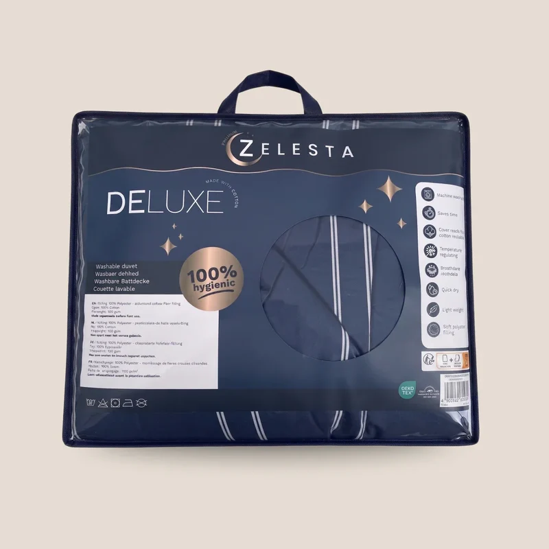 zailistade.comluxe Design Baumwollsatin Bettdecke - Blue Stripes