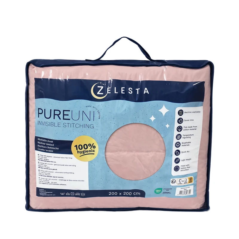 Zelesta Pure Uni Nahtlose Baumwolle Bettdecke - Nebelrosa