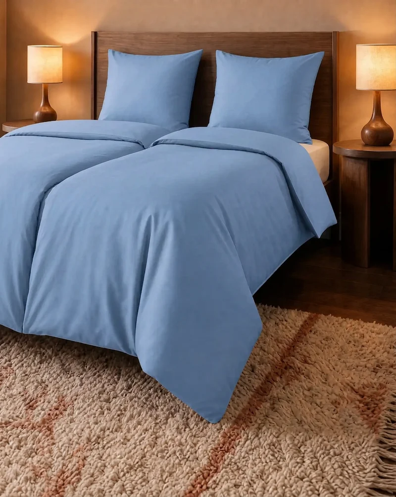 Zelesta Pure Uni Nahtlose Baumwolle Bettdecke - Zartes Chambrayblau