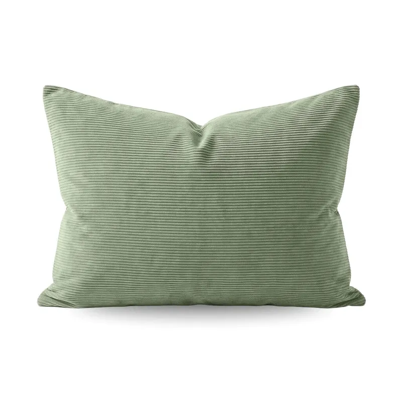 Zelesta Special Corduroy Cotton Kissenbezüge Set von 2 - Waldgrün