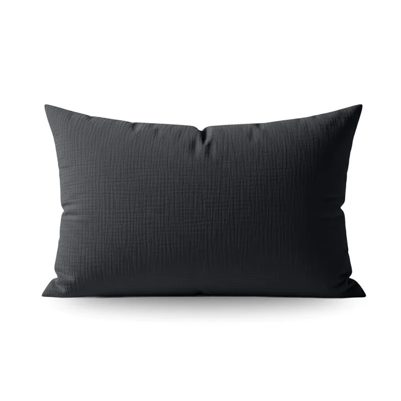 Teddy Baumwolle Musselin Kissenbezüge Set von 2 - Anthracite