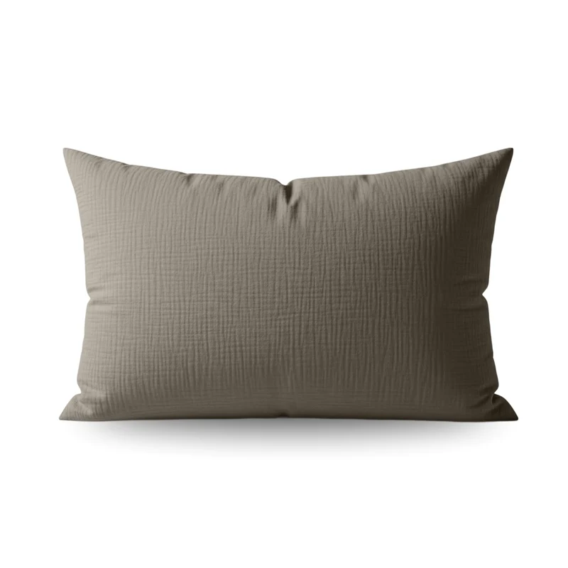 Teddy Baumwolle Musselin Kissenbezüge Set von 2 - Taupe