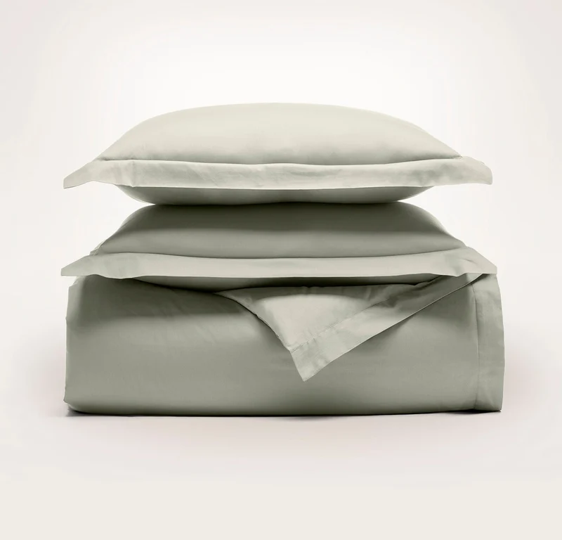 Signature Hemmed Duvet Set - Sageleaf