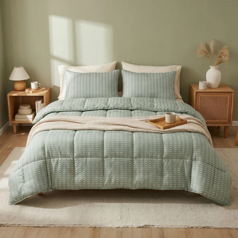 Zelesta Comfort Design Sommerbettdecke - Olive Stitches