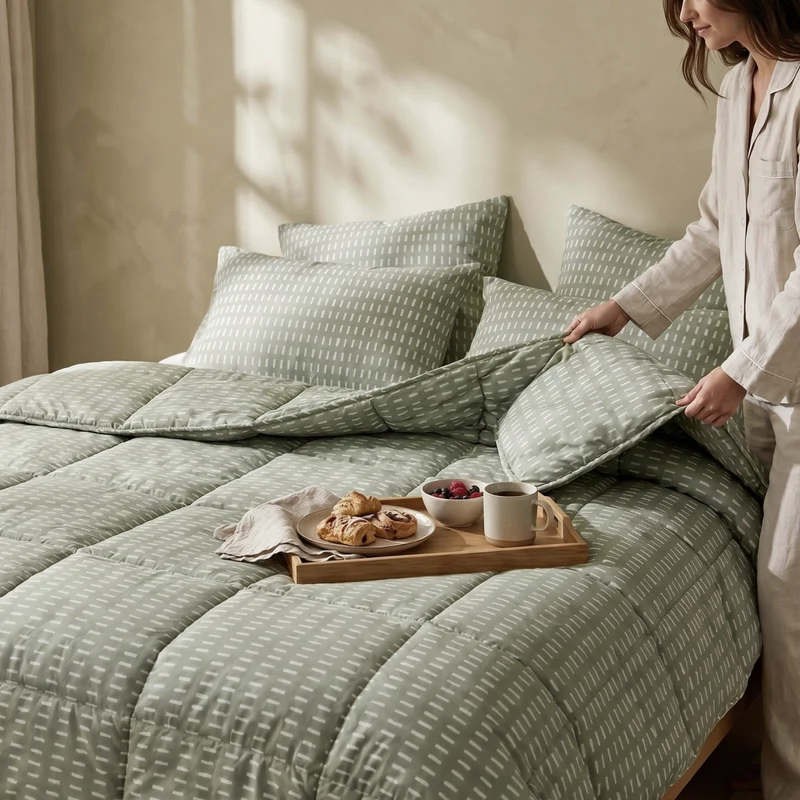 Zelesta Comfort Design Sommerbettdecke - Olive Stitches