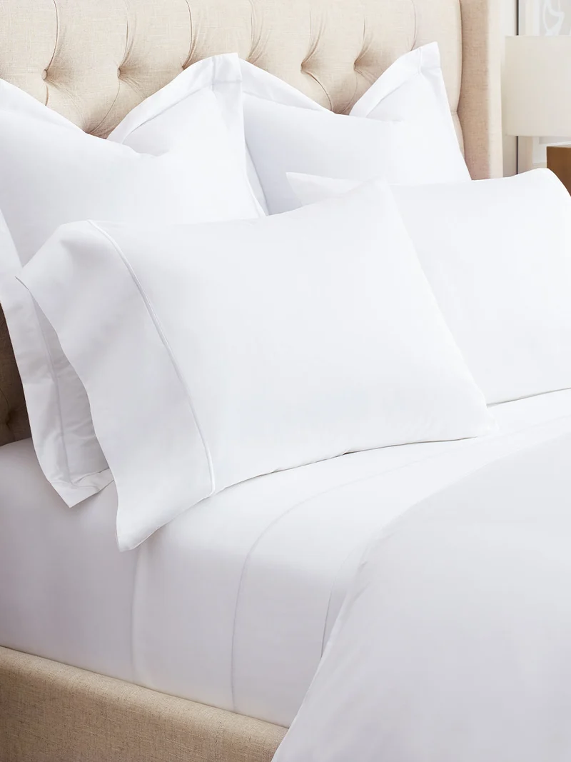 Signature Embellished Pillowcase Set - White/White Embroidered