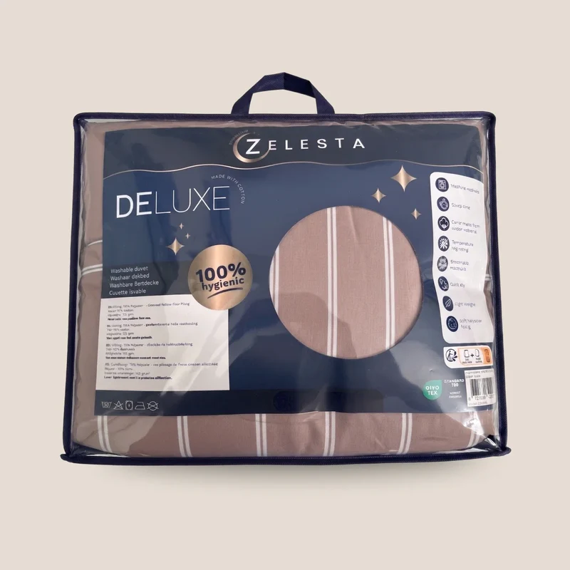 zailistade.comluxe Design Baumwollsatin Bettdecke - Taupe Stripes