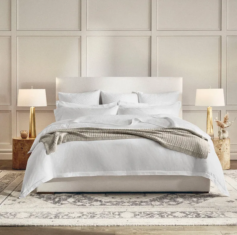 Percale Hemmed Duvet Set - White