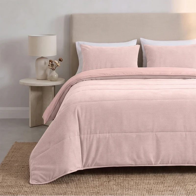 Zelesta Special Corduroy Cotton Bettdecke - Staubiges Rosa