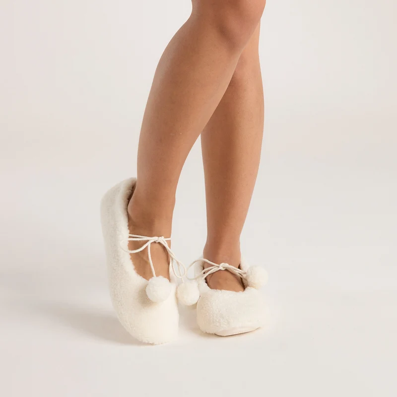 Poppy Balletpantoffels - Ecru
