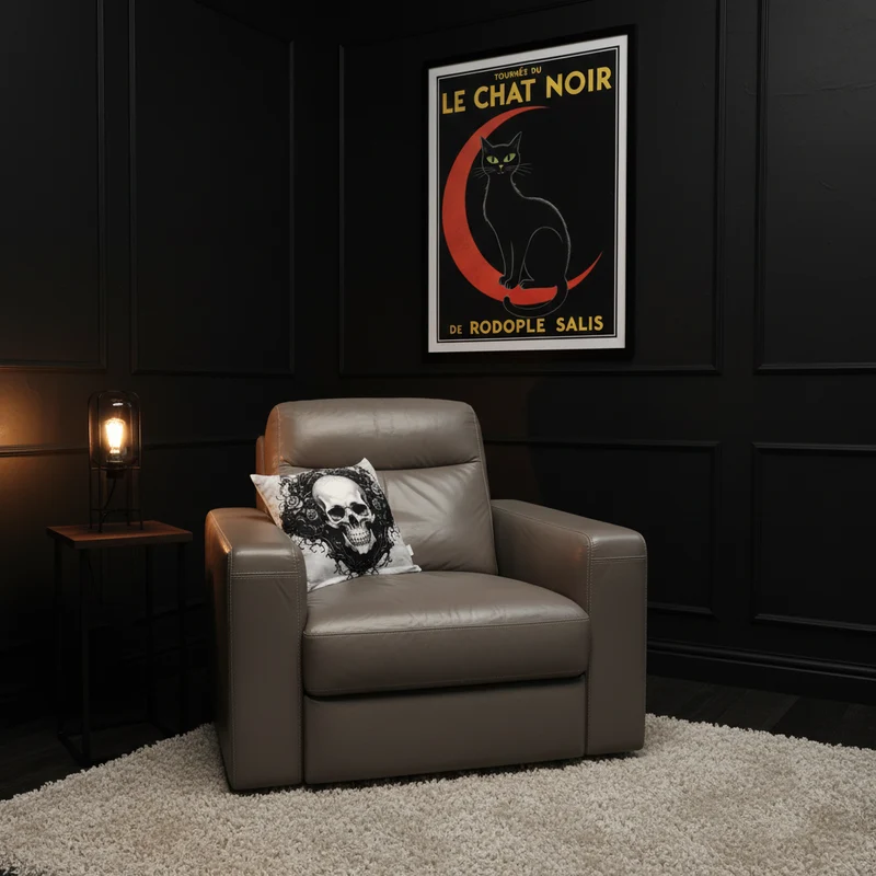 Gothic Cushion - Death Watch - Dark Gothic Academia Cushion