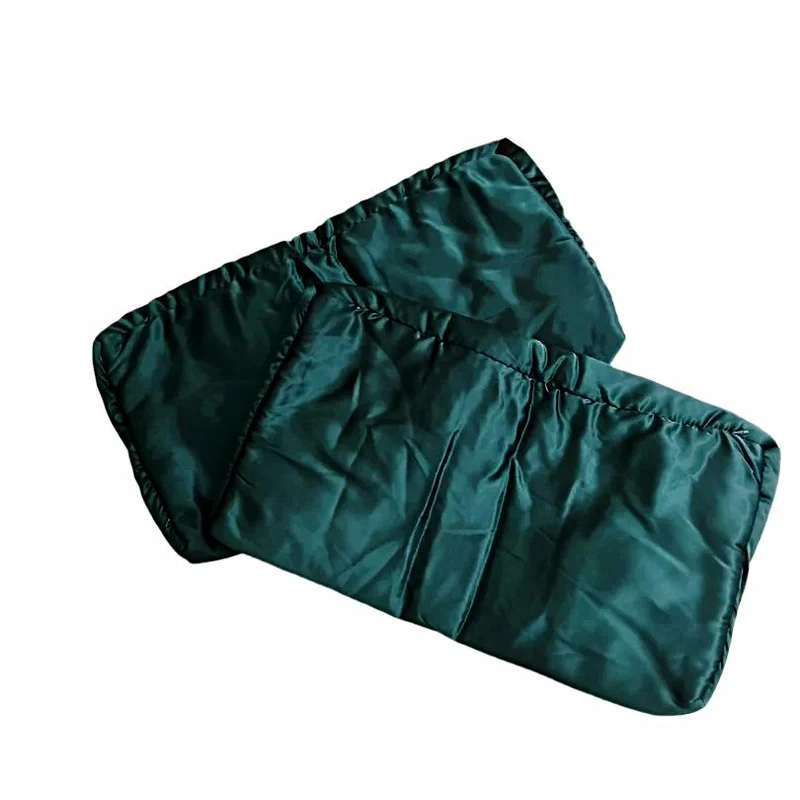 Luxe bosgroene satijnen kussenslopen voor lingerie, contourshams, 12 x 20 cm, paar