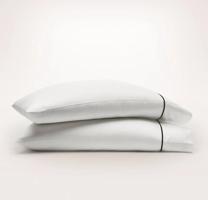 Signature Embellished Pillowcase Set - White/Night Embroidered