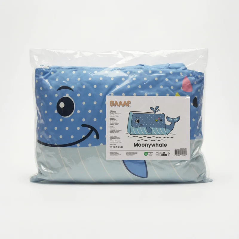 Kinderkissen Wally Wal - Blau/Grau