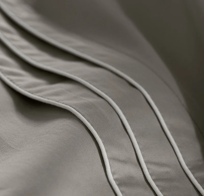 Signature Embellished Pillowcase Set - Pewter/White Triple Framed