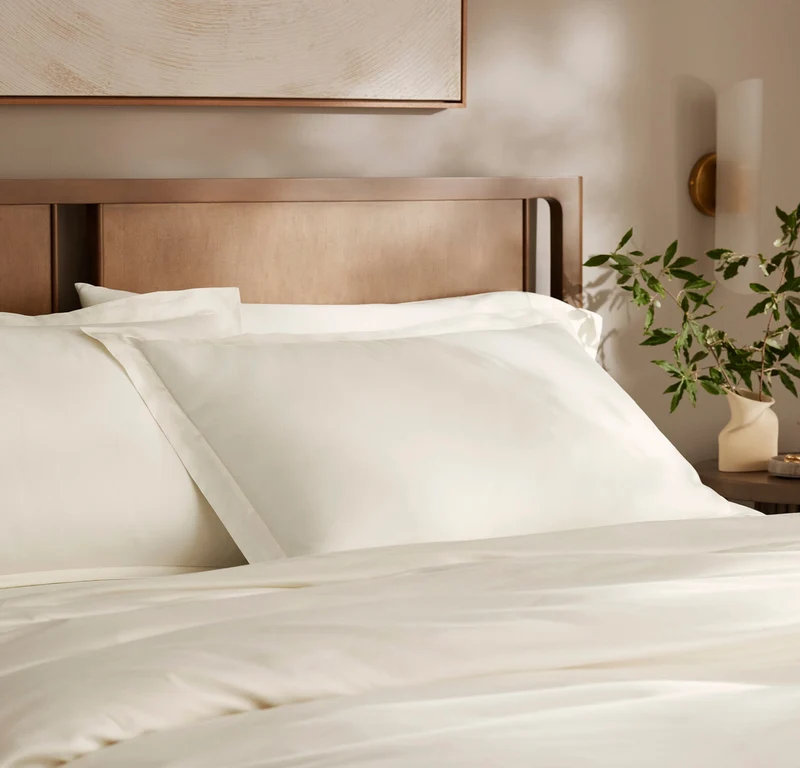 Signature Hemmed Duvet Set - Cream