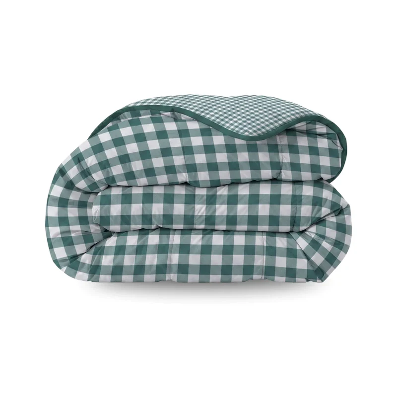 zailistade.comluxe Design Baumwollsatin Bettdecke - Green Check