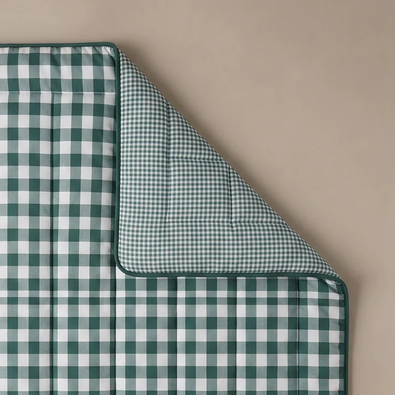 zailistade.comluxe Design Baumwollsatin Bettdecke - Green Check