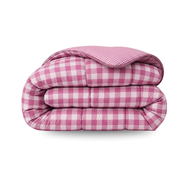 zailistade.comluxe Design Baumwollsatin Bettdecke - Pink Check