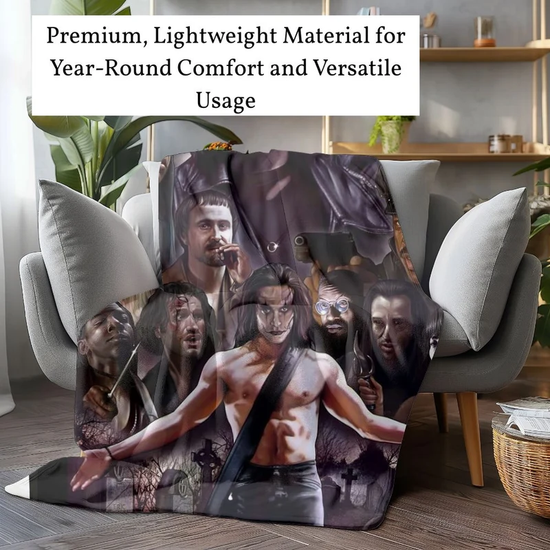 Horror Movie Blanket - Crow Montage Blanket - Luxury Twin / Double Velveteen Fleece Blanket