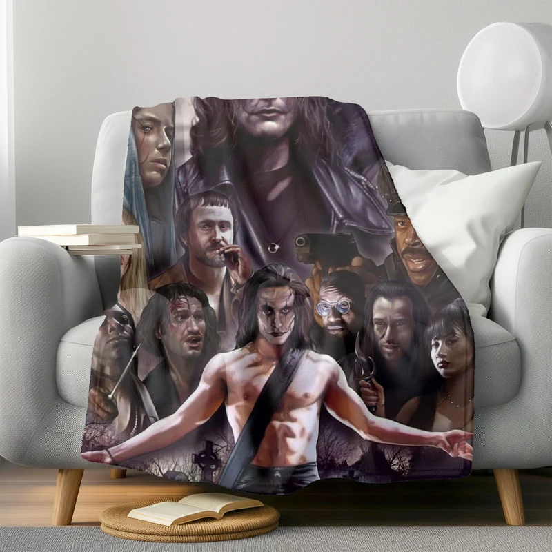 Horror Movie Blanket - Crow Montage Blanket - Luxury Twin / Double Velveteen Fleece Blanket