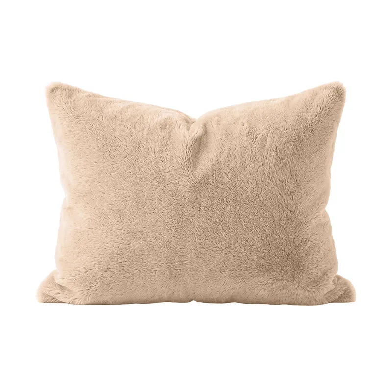 Zelesta Special Teddy Faux Fur Kissenbezüge Set von 2 - Cozy Cappuccino