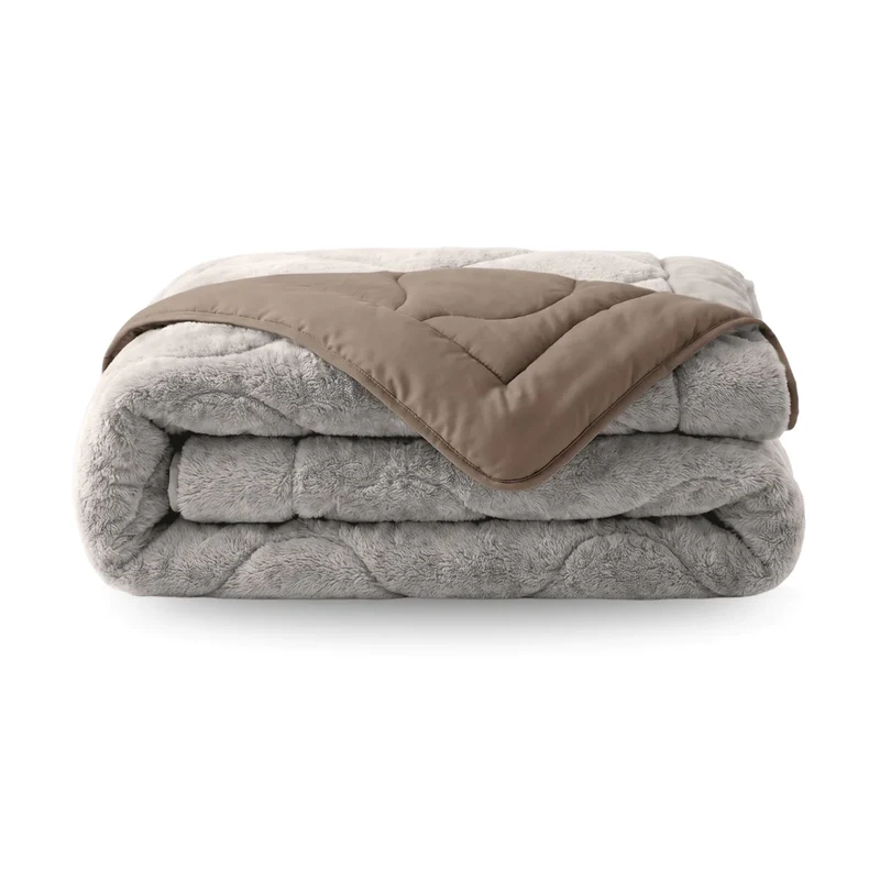 Zelesta Special Teddy Faux Fur Bettdecke - Mondgrau